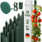 TTL GARDEN Rankstäbe 20er Set 120cm x 11mm Ø grün - Rankhilfe Pflanzstäbe + Klettband + Clips - Stahl rostfrei Kunststoff beschichtet Rankhilfe Blumenstütze Pflanzenstütze -Tomaten Gurken & Blumen