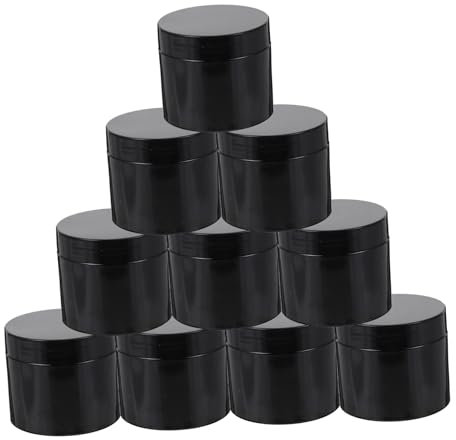 VICASKY 10 Stück 150ml Kosmetikcremedosen Aus Schwarzem Pet Kunststoff Langlebig Und Sturzsicher Tragbar Für Reisen Und Alltag Mit Deckel