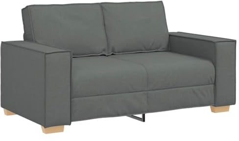 vidaXL 2-Sitzer Sofa Dunkelgrau 120 cm Stoff