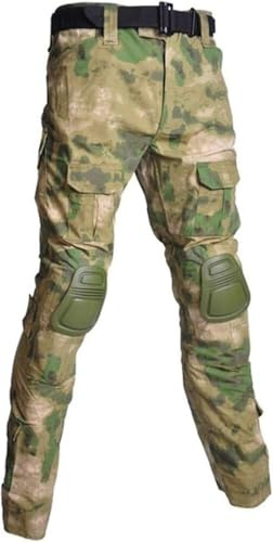 Taktische Militäruniform Anzüge Tarnung Schießen Jagdhemden Pts Mit Ellbogen Knieschoner Cs Paintball Kleidung Set, Atacs Fg Pants, XL