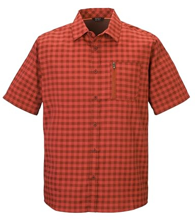 killtec Herren Funktionshemd/Hemd Kurzarm/Outdoorhemd KOS 44 MN WVN SHRT, rotes Ocker, S, 42790-000