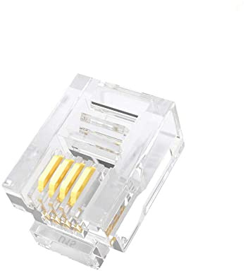 SMITON 100PACK RJ11 Connectors Telephone Modular Plugs Male Connectors 6P4C