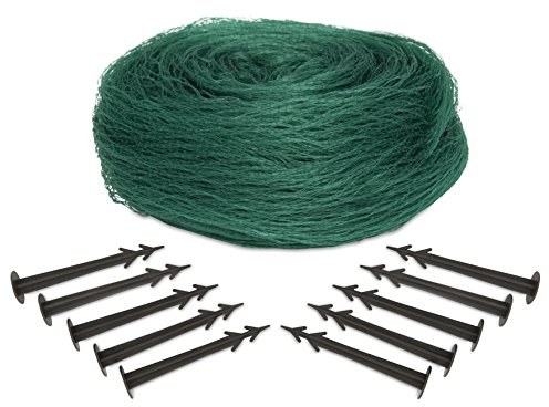 Windhager Laubschutznetz, Abdecknetz, Gartenschutz, zum Schutz von Teichen und Wasserbehältern, inkl. 10 Netzhaltern, grün, 3 x 2 m