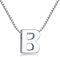 Candyfancy Buchstaben Kette - Buchstabenkette Kette mit Buchstabenanhänger Silber Halskette Kettenanhänger Initialen Silberkette Damen 925 (Kette mit buchstabe B)