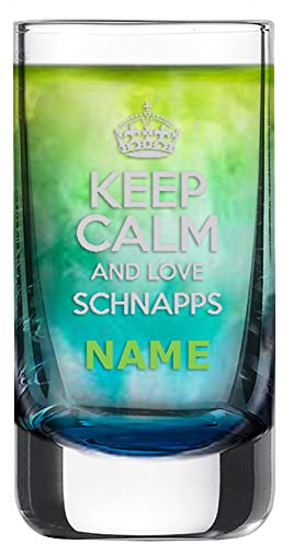 Schott Zwiesel Schnapsglas [Paris] mit individueller Gravur [Name] und [Motiv - Keep Calm and Love Schnaps] - MeinGlas