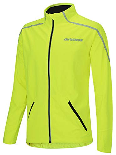 Airtracks Herren Thermo Fahrradjacke Winter Radjacke Softshell AIR TECH - Neon - XXXL