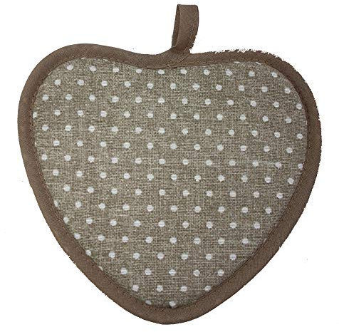 MAGIE DI CASA Manique de Cuisine en Forme de cœur Rino 20 x 18 cm Made in Italy- écru