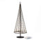 Honesty Santa's Tree,L Black Mini Weihnachtsbaum, Metalllampe, 85 warmweiße LEDs auf Kupferdraht, Bäume mit Flacher Platte und Batteriehaus außen für Innen, 425 mm hoch