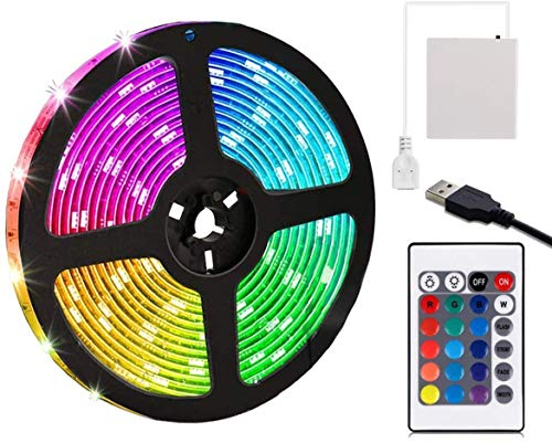 USB Powered LED Strip Light RGB + Battery Box + Controller Multi Color 3m