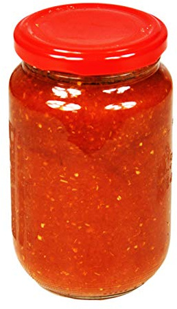 Hymor Harissa Gewürzpaste - 1x 370gramm Glas - Gewürzmischung Harissapaste Sahka aus Marokko Marokkanische Würzpaste pikant vegan glutenfrei zur Verfeinerung bei Tajine Cous-Cous Oliven