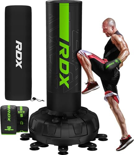 RDX Sac de Frappe sur Pied avec Entraînement Gants pour Muay Thai, Kickboxing, Arts Martiaux y MMA, XXL 6ft Adulte Lourd Devoir Autoportant Sac de Boxe pour Fitness y Taekwondo