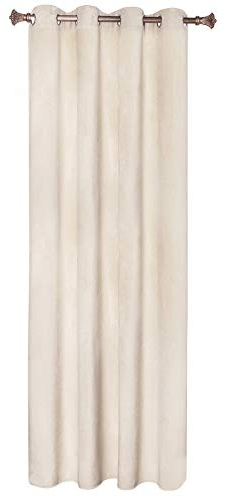 WOLTU Verdunklungsgardine mit Ösen Samtvorhang Blickdicht Thermogardine, 300 g/m² Schwere lichtundurchlässige Verdunklungsvorhang für Schlafzimmer Geräuschreduzierung Beige 140x270 cm (1 Stück)