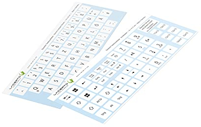 Lacerto® | 14x14mm - Deutsches Aufkleberset für PC & Laptop Tastaturen inkl. Zusatztasten & Ziffernblock | Farbe: Weiß