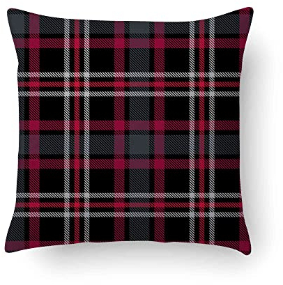 Doge Milano Kissen mit Digitaldruck, 100% Made in Italy, Dekoratives Sofakissen, abnehmbar und waschbar, Modell Tartan - Lina, 40x40x5 cm