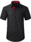 HISDERN Men's Short Sleeve Black Shirt Regular Fit Formal Casual Button Down Business Shirt with Chest Pocket,2XL