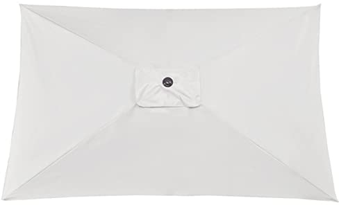 ASXZ Quadratisches Sonnenschirm-Ersatztuch, 2 x 3 m, wasserdichter Terrassenschirm, Überdachung, Outdoor-Anti-UV-Markisentuch,Weiß