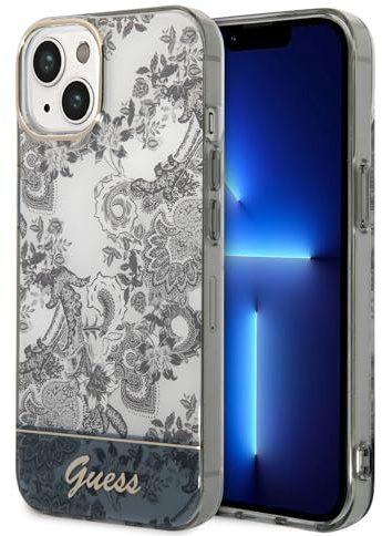 Guess GUHCP14MHGPLHG Hülle für iPhone 14 Plus 6,7 grau/Grey hardcase Porcelain Collection