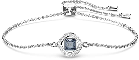 Swarovski Angelic Square Armband, Rhodiniertes Damenarmband mit Weißen Kristallen