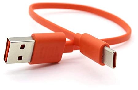 Aiivioll -Cable de carga tipo C compatible con JBL Go3, Charge 4/5, Flip 6, Pulse 5, Clip4, Endurance Peak, JBLCHARGE4BLKAM Auriculares inalámbricos Bluetooth Altavoz Cable de carga (25 cm/naranja)