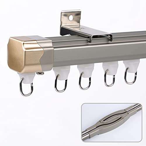 Deckenschiene Für Vorhänge, Raumteiler Vorhangstange, Aluminium Vorhangschienen, Anti Licht Leckage Kreuzung, Für Wohnzimmer Schlafzimmer Schrank RV Camper, 1m, 2m, 3m, 4m (Color : Champagne-B, Size