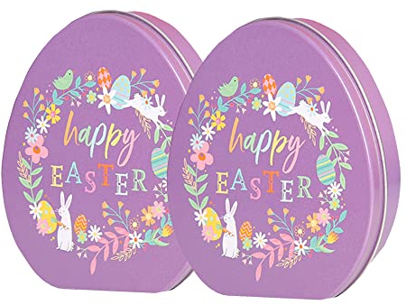 DOTBUY-SHOP Keksdose Gebäckdose Leere Blechdosen mit Deckel Vorratsdose Metallbox Geschenkdose Schmuckdose Plätzchendose Süßigkeiten Behälter Dekorative (2er Set,Lila Girlande)