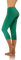 sesto senso Damen Leggings Grün 3/4 Capri Baumwolle Mädchen Fitnesshose Sporthose Bunte Yoga M Green