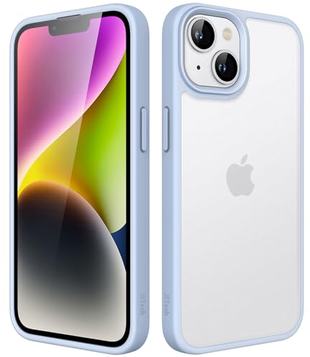 JETech Matte Case for iPhone 14 6.1-Inch, Shockproof Military Grade Drop Protection, Frosted Translucent Back Phone Cover, Anti-Fingerprint (Sky Blue)