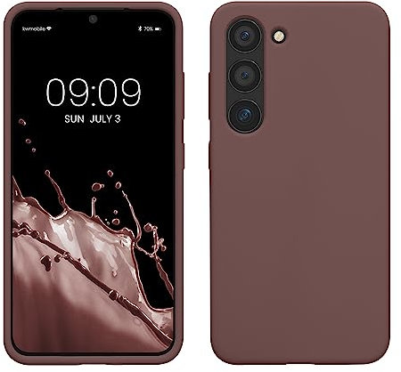 kwmobile Hülle kompatibel mit Samsung Galaxy S23 Hülle - dünnes Silikon Handy S23 Case - stoßfeste S23 Handyhülle weiche Oberfläche - Kabelloses Laden - Grape