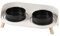 AHX Cat Food Water Bowl Set - Raised Cat Bowls with Non Slip Stand - Elevated Puppy Bowls for Small Dogs - Double Ceramic Cat Feeding Bowls with Splash Proof Guard - Tall Cat Dishes