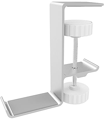 Lvjkes Headset Halterung, Kopfhörerständer, Kopfhörer Aufhänger Headset Halter, Universal Aluminiumlegierung Gaming Kopfhörer Stand unter Schreibtisch Aufhänger Haken Klammer, Silber