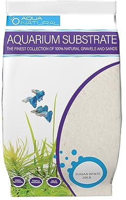 Aqua Natural Sugar White Sand 20lb Substrate for aquascaping, Aquariums, vivariums and terrariums