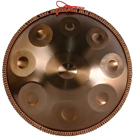 Handpan Drum, Steel Drums Sets 22 Inches 440HZ/432HZ Hand Pan Percussion Instruments with Carry Bag for Adults Professional Performance (Gold 22Inch 9Notes)