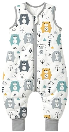 Mosebears Baby Schlafsack mit Füßen 2.5 Tog 3-4 Jahre Baumwolle Atmungsaktiv Winterschlafsack für Babys & Kleinkinder Warmer Strampelsack mit Beinen