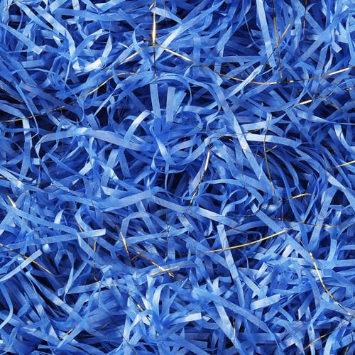 150g Geschreddertes Papier Dunkelblau Geschenk Füllmaterial für Pakete,Geschenkbox,Geschenkkorb und Präsentkorb