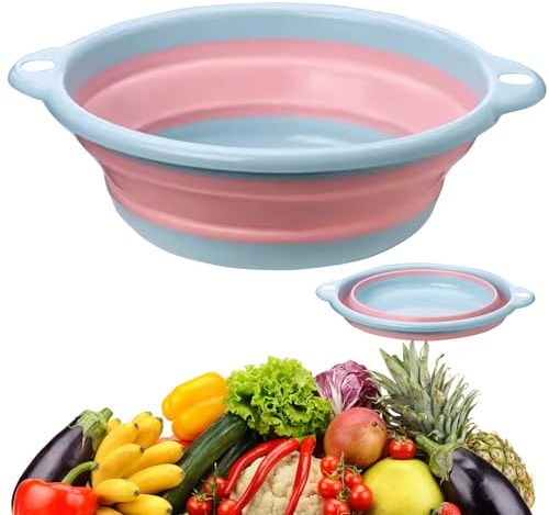 Gregali Washing up Bowl Collapsible Silicone Washing up Bowl Round Hand Wash Basin Portable Camping Washing up Bowl Folding Storage Hand Wash Basin for Kitchen Travel Outdoor