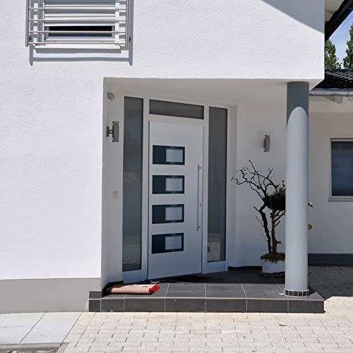 Gecheer Puerta de entrada blanca 100 x 210 cm de aluminio y PVC-PLT2724