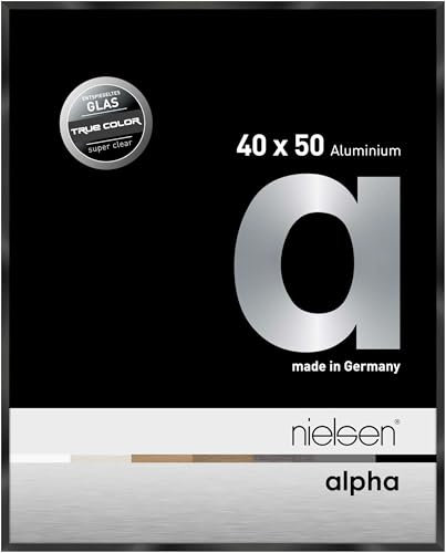nielsen Aluminium Bilderrahmen Alpha True Color, 40x50 cm, Eloxal Schwarz Glanz