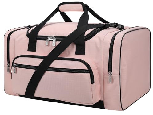 Sporttasche Reisetasche Fitness Tasche mit Schultergurt Wochenendtasche für Damen und Herren (Rosa, 40L)