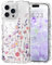 Micoden Cute Curly Wave Case for iPhone 14 Pro Max,Clear with Anti-Yellowing Flower Floral,Soft TPU Slim Bumper Shockproof Anti-Scratch Protective Wavy Cover for Girls Women-Colorful