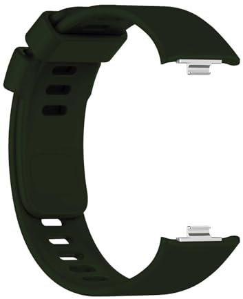 OcioDual Correa Reloj Inteligente Compatible con Xiaomi Smart Band 8 Pro, Redmi Watch 4, Pulsera Inteligente de Silicona, Resistente al Sudor, Enganche Metálico, Verde Militar, Correas Reloj