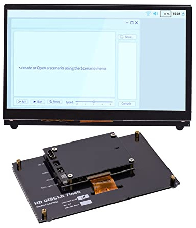 Monitor táctil Capacitivo IPS HD de 7 Pulgadas - Pantalla portátil de Alta resolución 1024 * 600 Compatible con para educación y proyectos