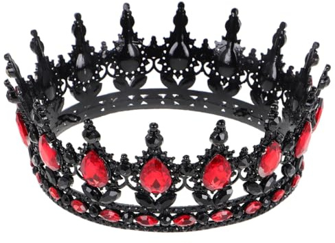 LIFKOME Barocke Krone Damen Königin-Krone Mit Strass Legierung Vintage Tiara Für Hochzeit Geburtstag Halloween Party Abschlussball 5.63 X 5.63 X 1.97 in
