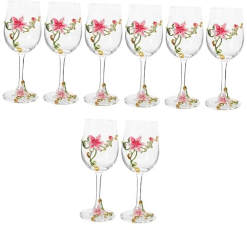 LABRIMP 8 Pièces Verres à Tasses à Cocktail De Bar Verres à Martini Carafon à Vin Lunettes Verres à Cocktail Tasse De Bière Verre à Vin Créatif Un Verre Rose