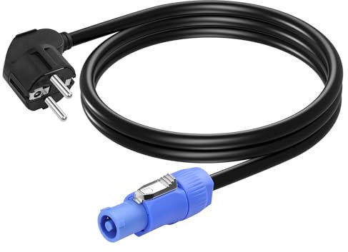 CERRXIAN 3.2FT Cable de conversión de EU para PowerCon CA, 3 Pines 1.5 mm² 15awg 90 Grados CEE 7/7 Masculino a PowerCon A Type Audio Altador de Altavoz Cable de alimentación (1m)