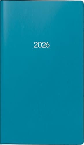 BRUNNEN Taschenkalender Mod. 753 2026 | A6, Kunststoff, petrol