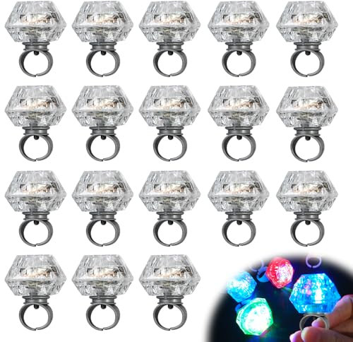 HIULLEN 18 Stück Party Leuchtende Ringe, LED Leuchtringe Blinkende Ringe, Lustiges Party Spielzeug für Kinder und Erwachsene, leuchtendes Fingerspielzeug, leuchtende Gelringe, Fingerlichter