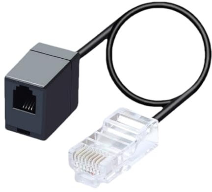 RJ45 à RJ11 Câble convertisseur - Adaptateur LAN à téléphone, câble de conversion réseau | RJ45 Male à RJ11 Extension féminine, RJ Connecteur Câble 8p4c à 6p4c pour le service téléphonique fixe