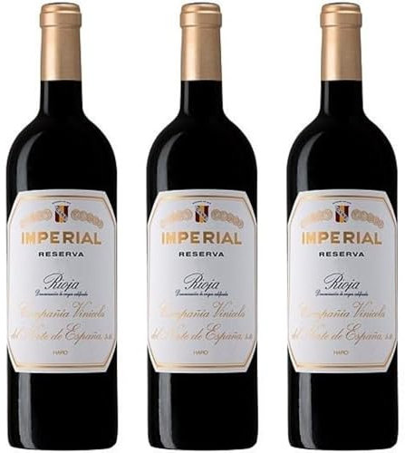 Cune Imperial Reserva Vino Tinto Español con Notas de Fruta Madura, Especias y Roble, Ideal para Maridar con Carnes, Guisos y Platos Tradicionales| 3 botellas