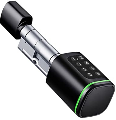 Smart Lock - Serratura a cilindro Bluetooth con password e scheda RFID, telecomando tramite app, serratura elettronica digitale, per accesso senza chiave (argento1 A 45 B 45)