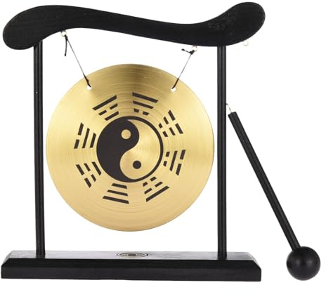 Zen Meditations-Schreibtisch-Gong – Taiji-Design, Mini-Metallkonstruktion | klarer Resonanzklang, tragbar und Achtsamkeitssessions | Perfekt für Meditationsräume, Heimdekoration, Yoga-Studios